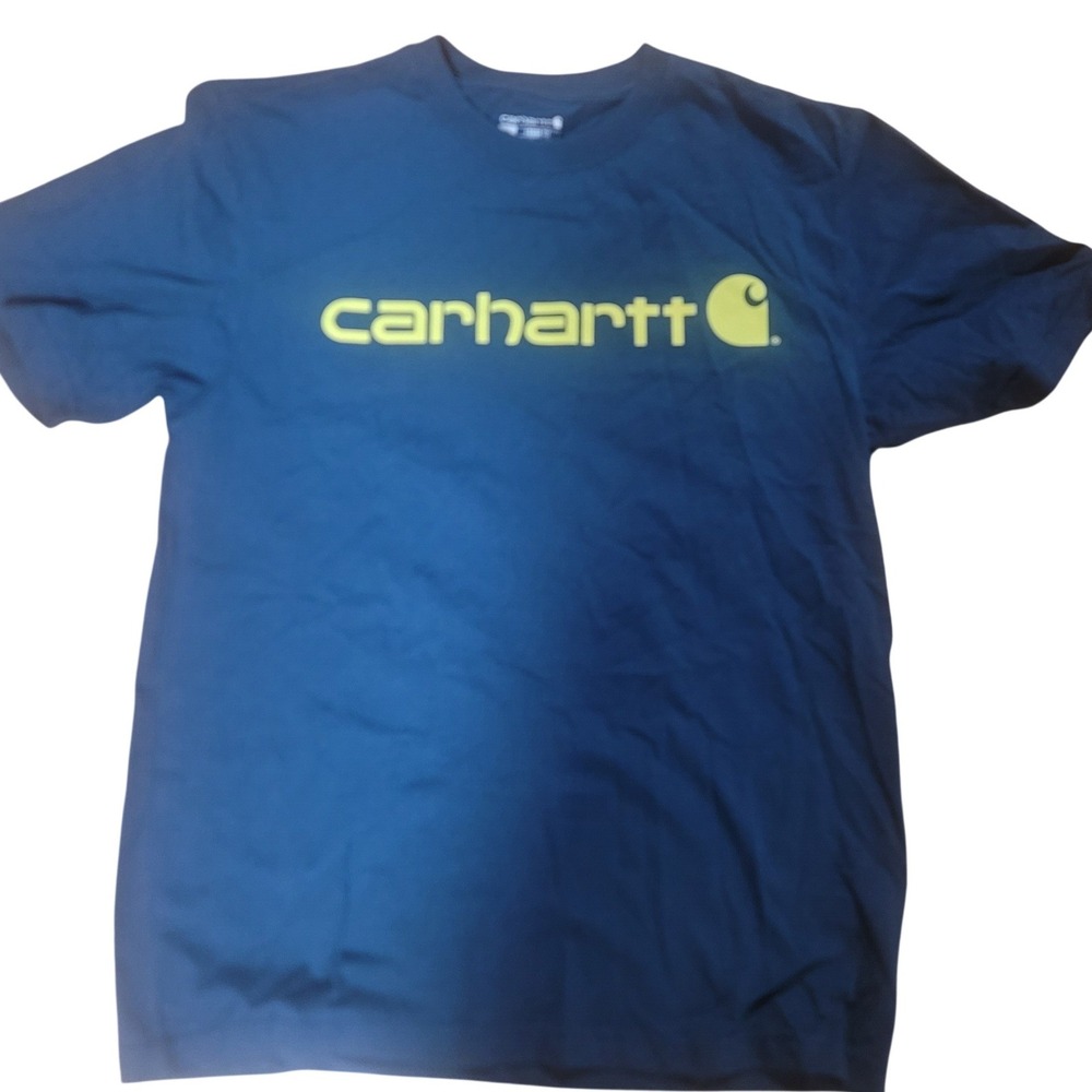 Carhartt Loose Fit T Shirt Men's Size Medium Navy Blue Logo Graphic Tee